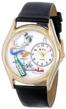 Whimsical es C0610018 Classic Gold Respiratory Therapist Black Leather And Goldtone