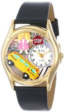 Whimsical es C0640012 Classic Gold School Bus Driver Black Leather And Goldtone