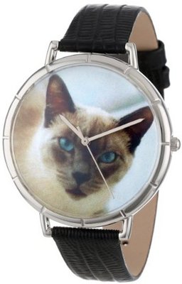 Whimsical es T0120055 Siamese Cat Black Leather And Silvertone Photo