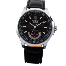 AMPM24 Leather Self-Winding Mechanical Movement Sport Black Dial PMW011