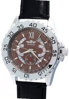 WINNER  Sub Dials Calendar Date Decoration Tachymeter Dial Automatic Mechanical Skeleton es