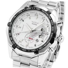 Winner White Date Moonpahse Mechanical Wrist