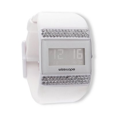 Wize & Ope Unisex All Over Strass Digital WO-ALL-1S with White Dial and Touch Screen