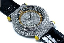uWolfe Watches Bling for  and  with Black and Yellow Ice 