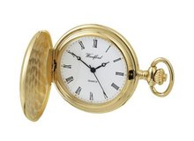 Woodford Gold Plated Full Hunter Quartz Analogue 1230 with Chain (Suitable for Engraving)