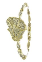 CHIC Ladies 18k Gold Plated Bling Flower Bracelet Crystal Made with Swarovski Elements