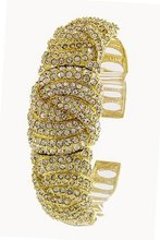 uXanadu Ladies 18K Gold Plated BLING Crystal Cover Bangle Made with SWAROVSKI Elements 