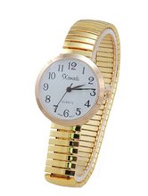 Xanadu Ladies Stretch Band Gold Tone with Easy to Read Dial