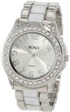 XOXO XO5410 Silver-tone/White Epoxy Bracelet With Rhinestones Accent
