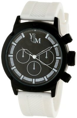 Yachtman YM750-WH Round Black White Patterned Dial Coordinating Silicone Band