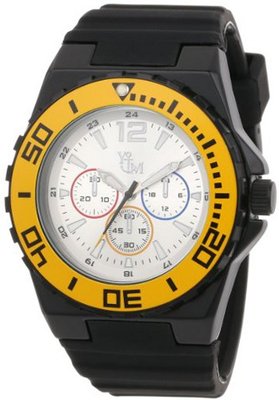 Yachtman YM761-GD Round Silver Dial with Black Silicone Strap