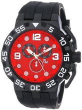Yachtman YM762-RD Round Red Dial Black Silicone Strap