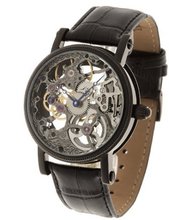 Yves Camani Julien Skeleton Mechanical with Multicolour Dial Analogue Display and Black Leather Strap YC1021-C
