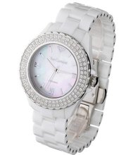 Yves Camani Nancy Quartz with Mother of Pearl Dial Analogue Display and White Ceramic Bracelet YC1011-B