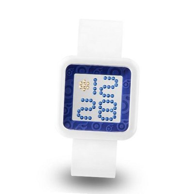 Zerone Dazzled White Blue Swarovski Crystal Digital