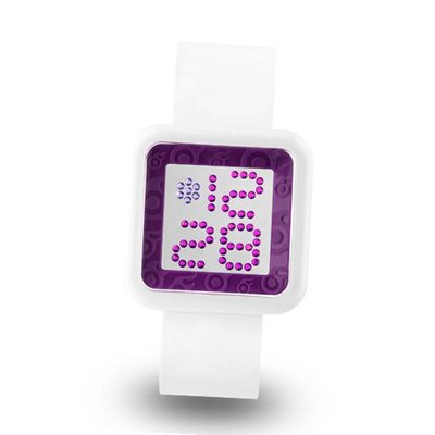 Zerone Dazzled White Purple Swarovski Crystal Digital