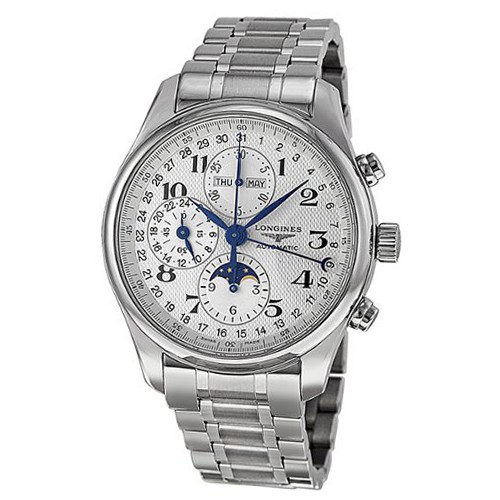 Longines Master Collection Silver Chronograph Dial Stainless Steel ...